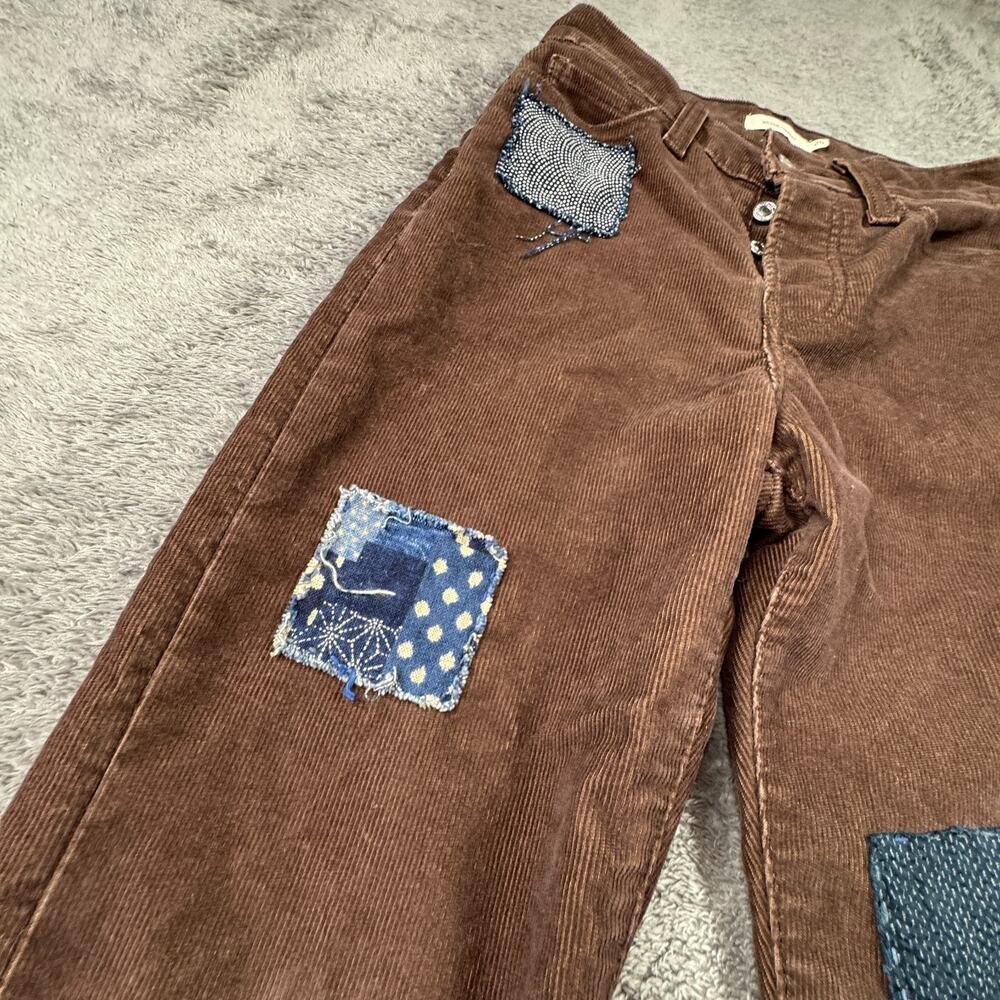 Levi’s PREMIUM WEDGIE STRAIGHT BIG E Hot Fudge Corduroy Pants Jeans Patchwork 25 - Picture 4 of 12